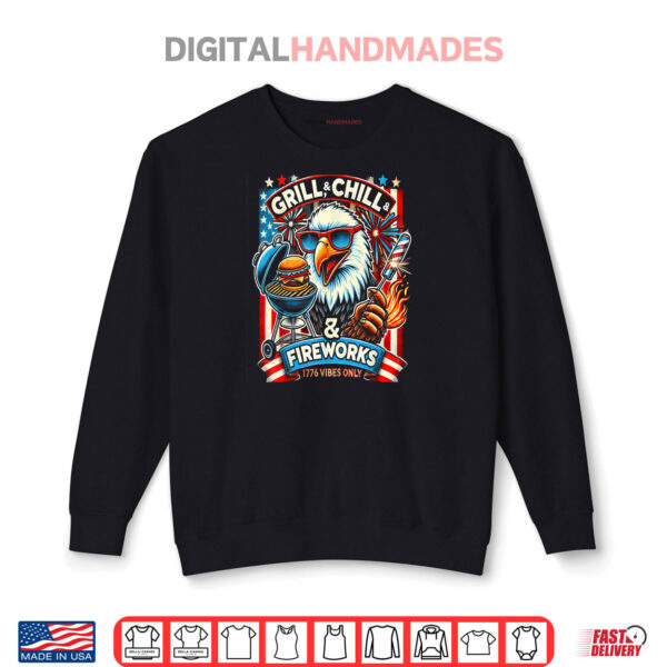 Sweatshirt 1776 Vibes Only Patriotic Bald Eagle Independence Day Shirt