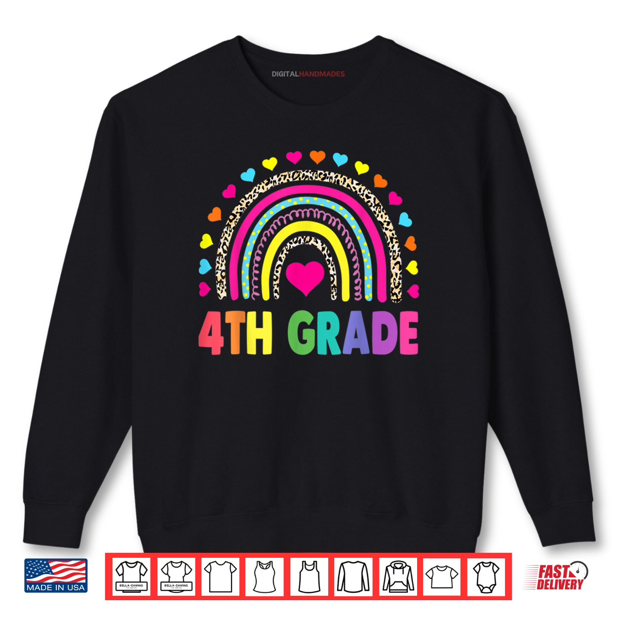 4th Grade Teacher Leopard Rainbow Back To School Shirt 4th Grade Teacher Leopard Rainbow Back To School Shirt