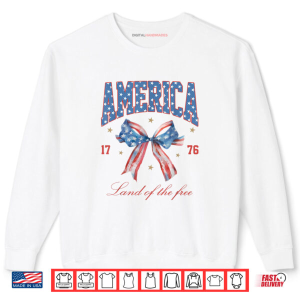 Sweatshirt 4th Of July America Coquette bow Independence Day Patriotic Shirt