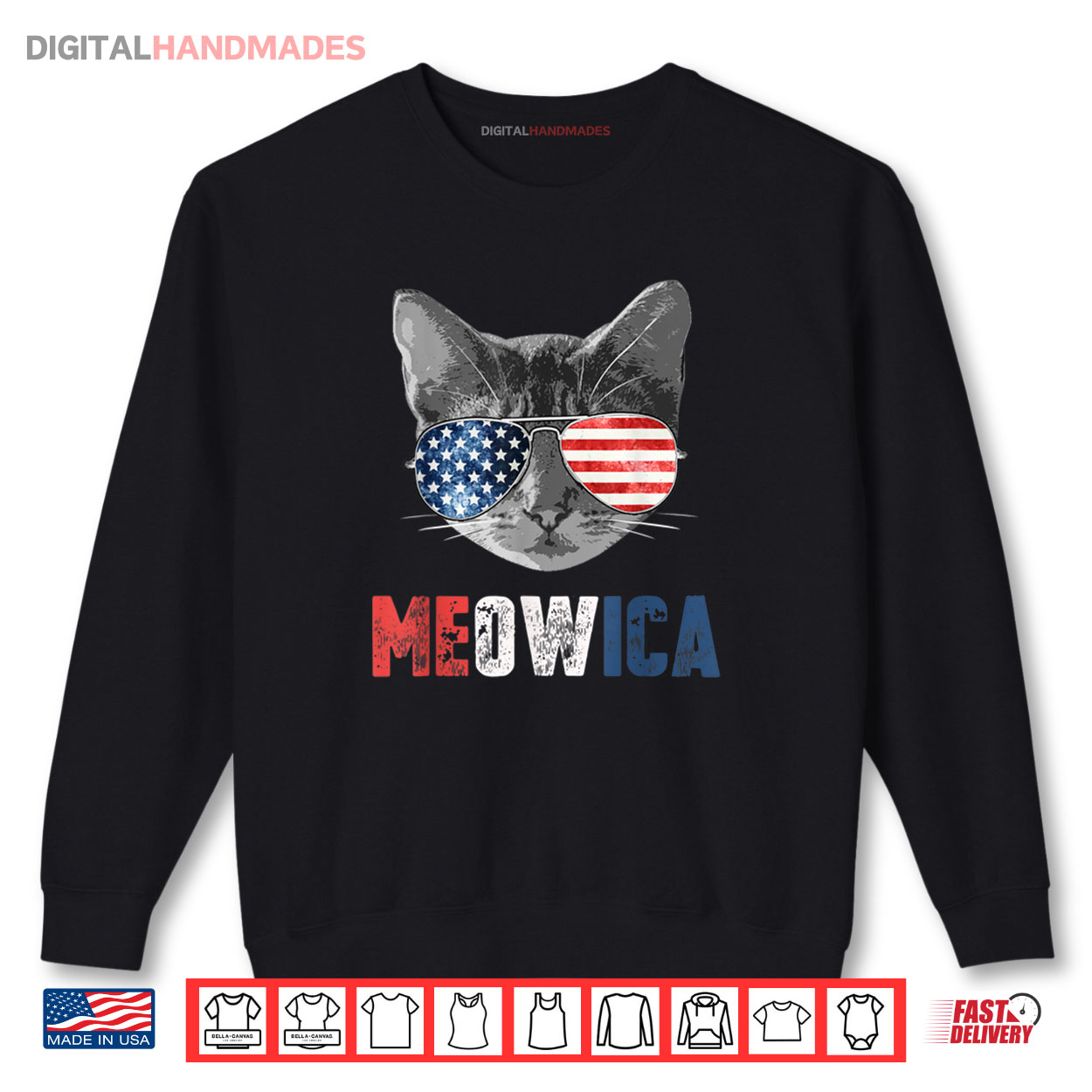 4th of July Shirt Meowica American Flag Cat Shirt 4th of July Shirt Meowica American Flag Cat Shirt