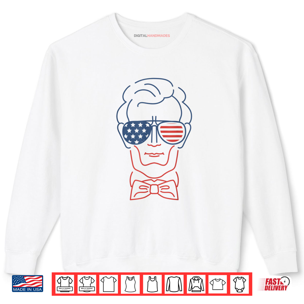 Abe Line Drawing USA 4th of July President Abraham Lincoln Shirt Abe Line Drawing USA 4th of July President Abraham Lincoln Shirt