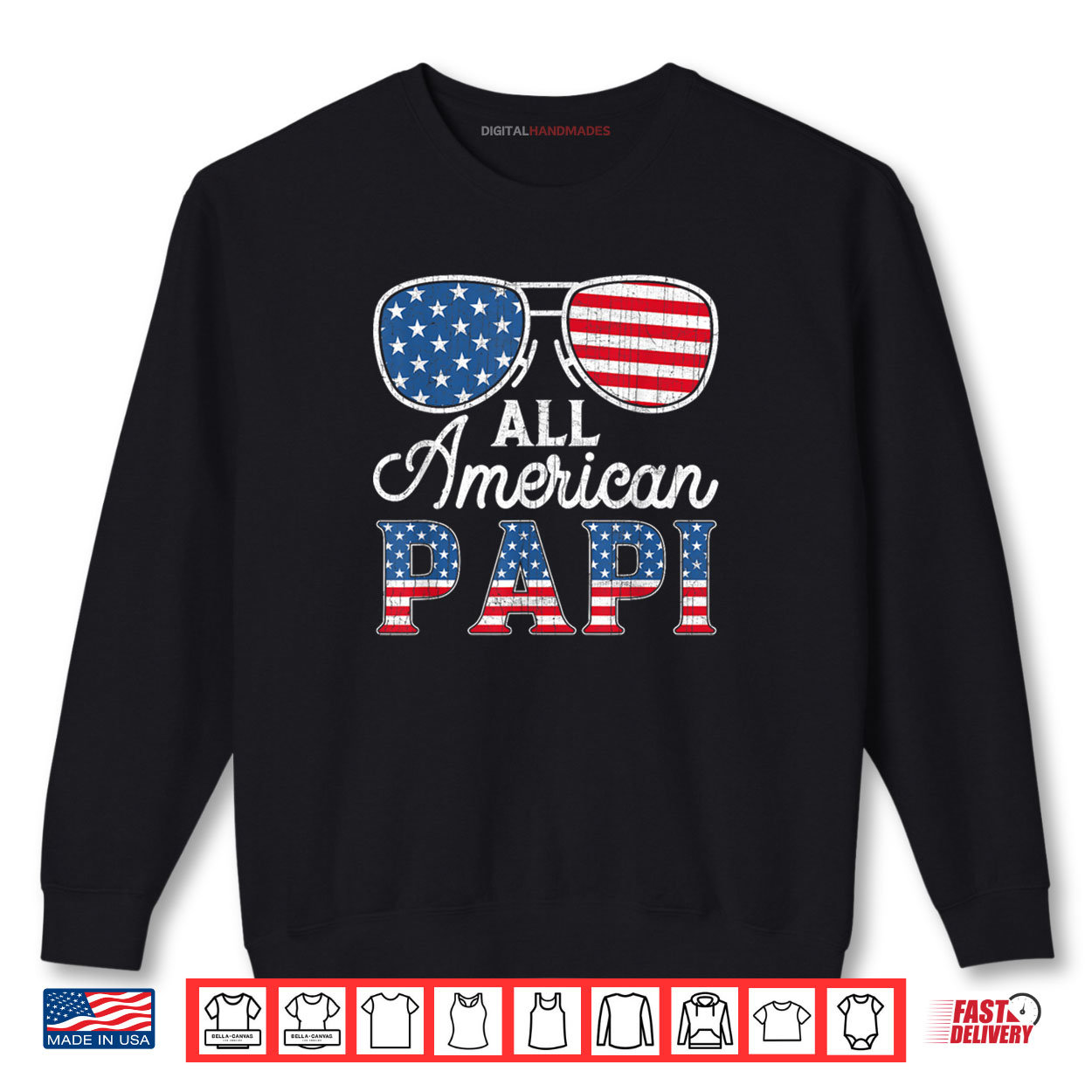 All American Papi 4th Of July USA Flag Sunglass Shirt All American Papi 4th Of July USA Flag Sunglass Shirt