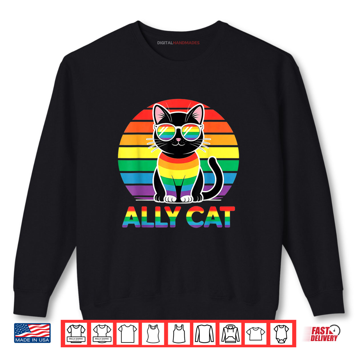 Ally Cat LGBTQ Rainbow Cat Pride Cat Shirt Ally Cat LGBTQ Rainbow Cat Pride Cat Shirt