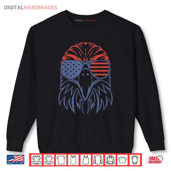 Sweatshirt American Bald Eagle USA Flag Shirt 4th of July Eagle USA Shirt