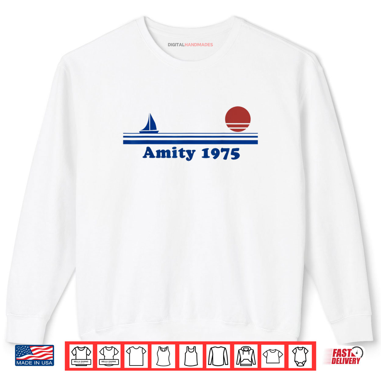 Amity 1975 Sunset Sailboat Sunrise Summer Ocean Vacation Shirt Amity 1975 Sunset Sailboat Sunrise Summer Ocean Vacation Shirt