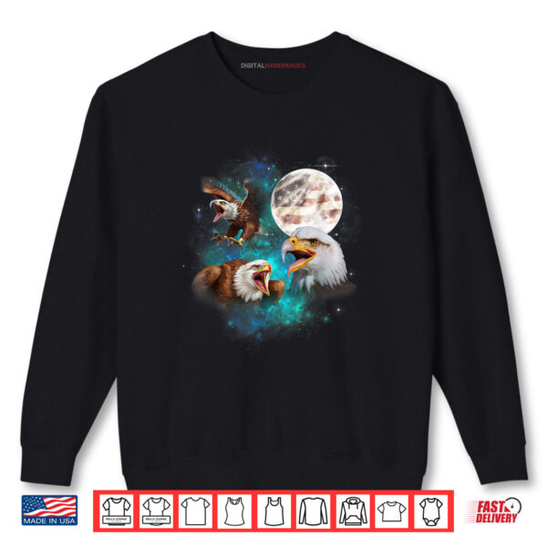 Sweatshirt Bald Eagle USA flag American Flag Howl At Moon 4th of July Shirt digitalhandmades
