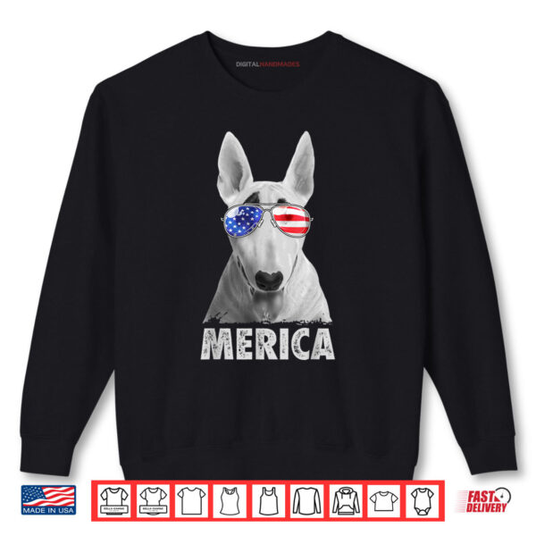 Sweatshirt Bull Terrier 4th of July Merica Men American Flag Sunglasses Shirt digitalhandmades