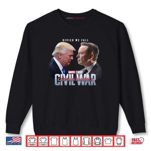 Sweatshirt Captain America Civil War Trump Vs Elon Shirt