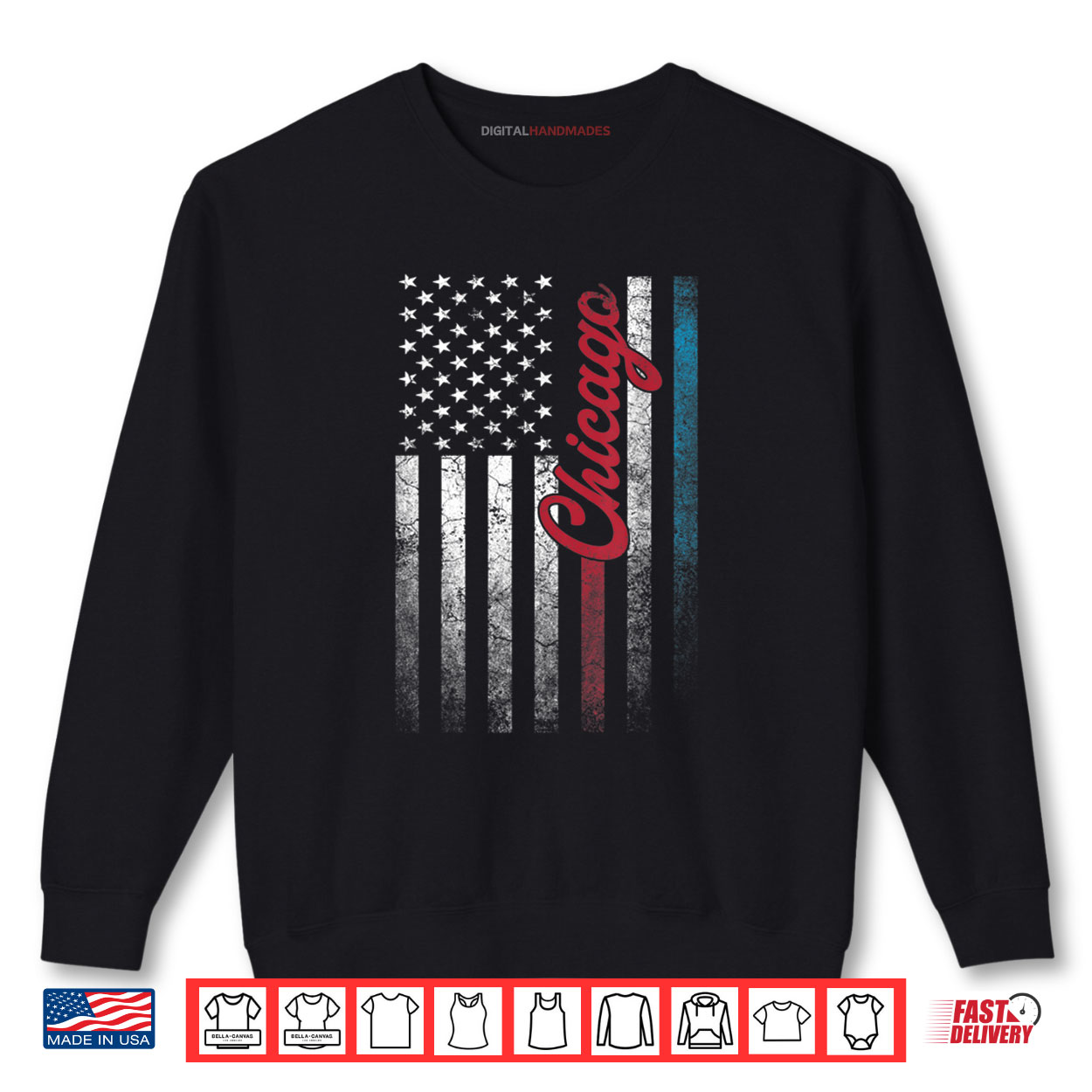 Chicago 4th of July American Flag America Patriotic Illinois Shirt Chicago 4th of July American Flag America Patriotic Illinois Shirt