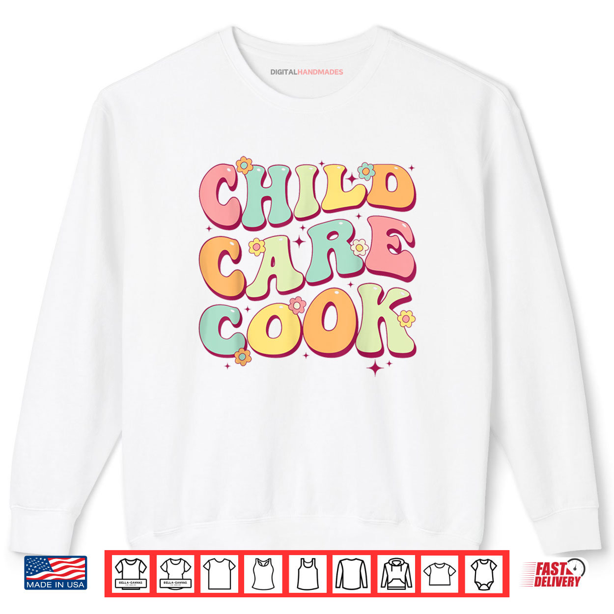 Childcare Provider Cook Teacher Uniform Daycare Groovy Shirt Childcare Provider Cook Teacher Uniform Daycare Groovy Shirt