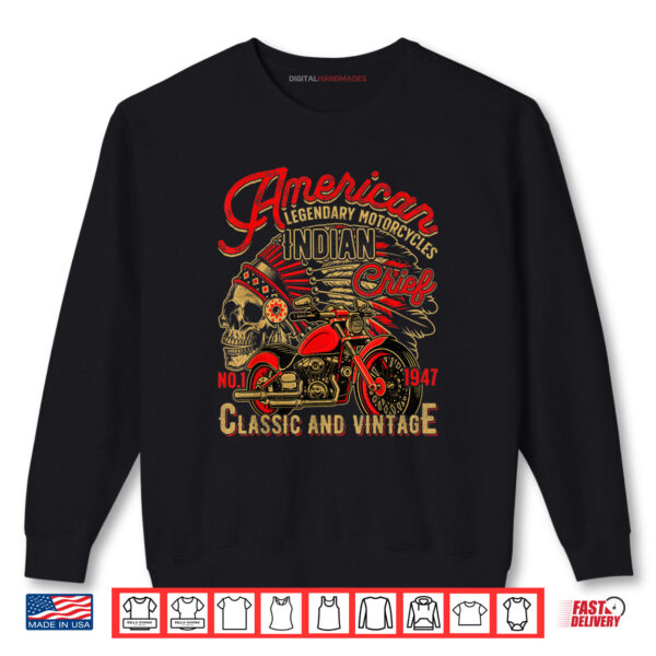 Sweatshirt Christmas Motocross Motorcycle Biker Vintage Retro American Shirt