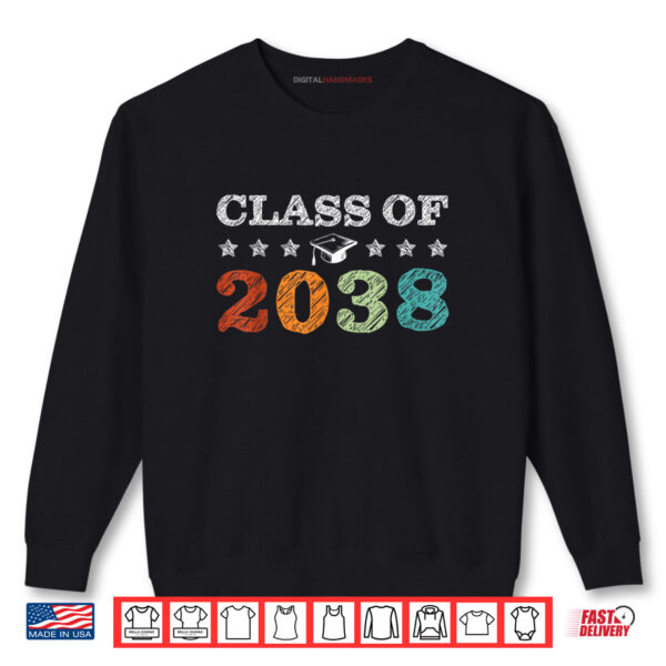 Sweatshirt Class of 2038 Grow With Me First Day School Back to School Shirt