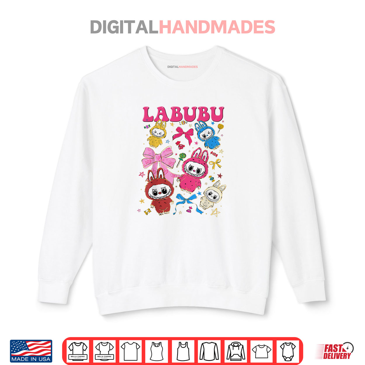 Coquette Bow Labubu The Monsters Shirt Coquette Bow Labubu The Monsters Shirt