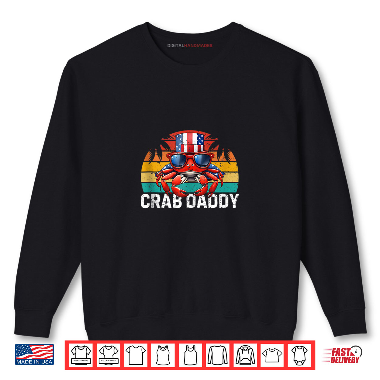 Crab Daddy USA Flag Father’s Day 4th Of July Retro Shirt Crab Daddy USA Flag Father’s Day 4th Of July Retro Shirt