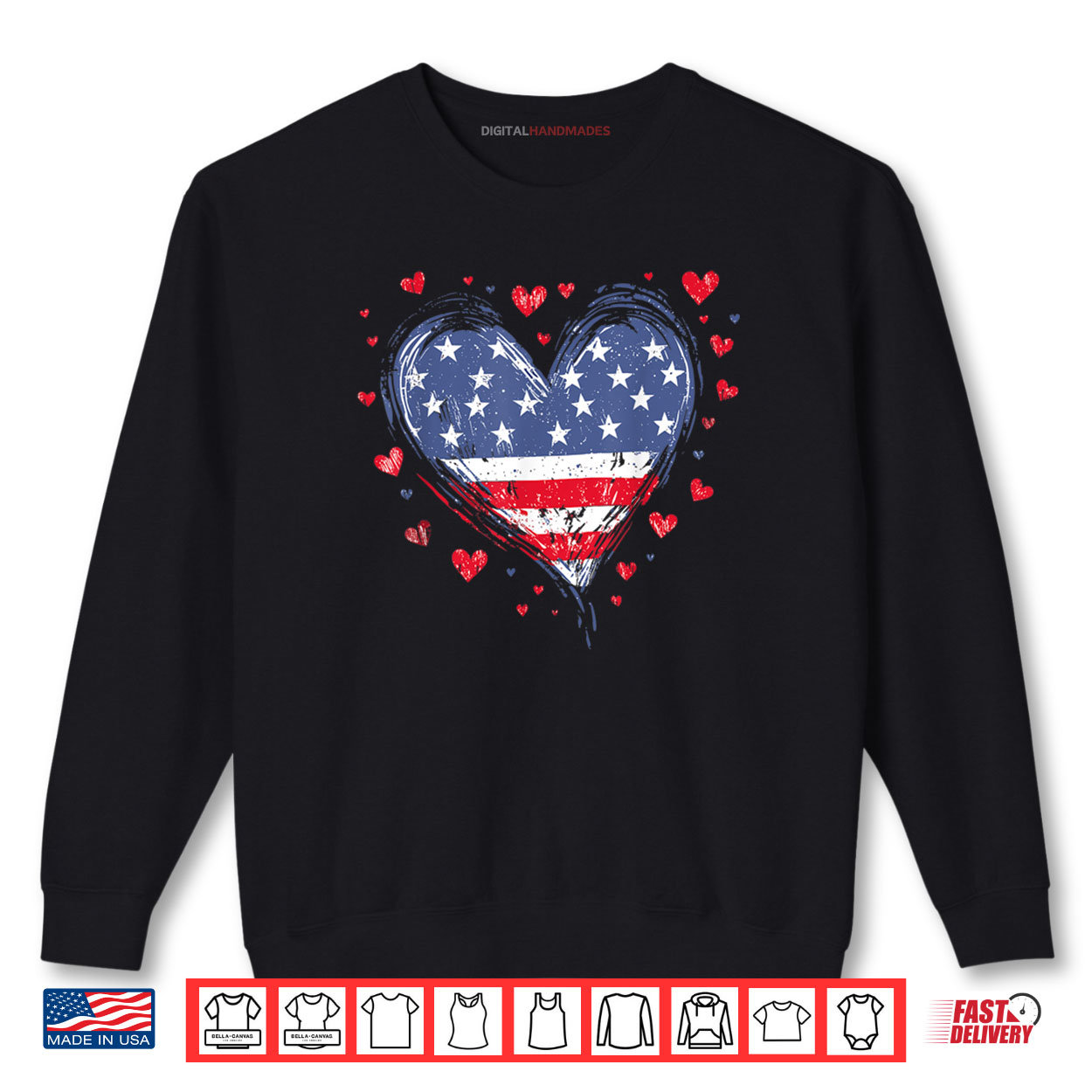 Cute American Flag Heart USA Patriotic Womens 4th of July Shirt Cute American Flag Heart USA Patriotic Womens 4th of July Shirt