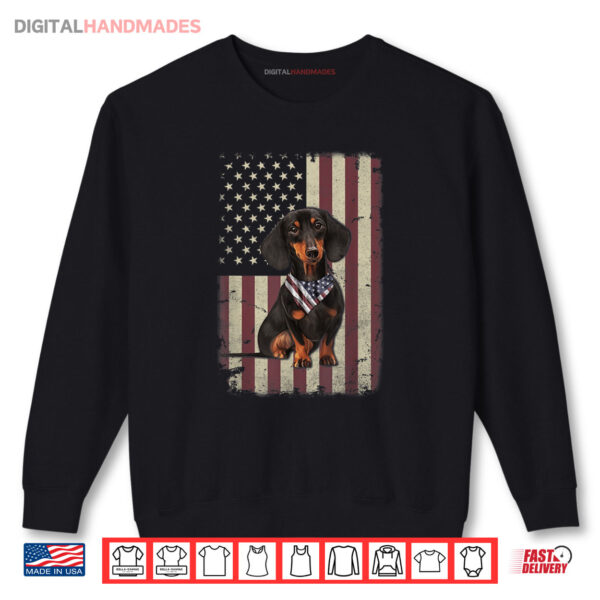 Sweatshirt Dachshund American Flag Bandana 4th Of July Shirt