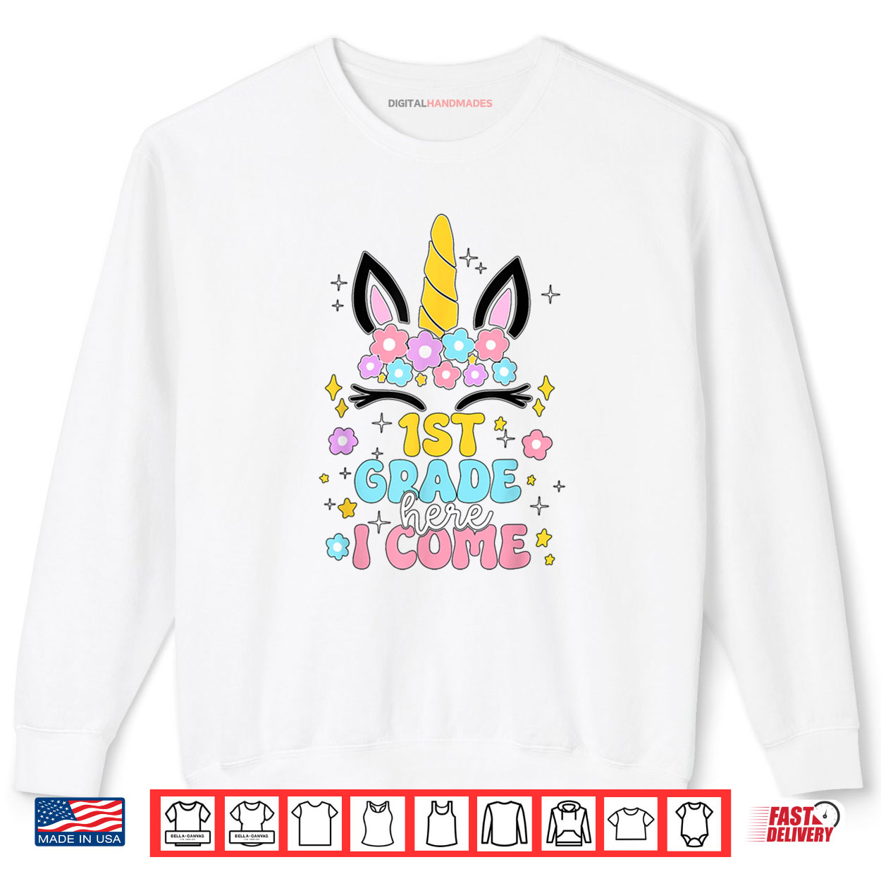 First Grade Here I Come Unicorn Back To School Shirt First Grade Here I Come Unicorn Back To School Shirt