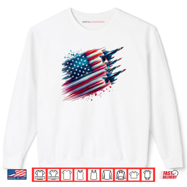 Sweatshirt Flying Jets American Flag USA Patriotic 4th of July Shirt