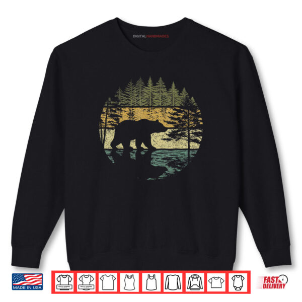 Sweatshirt Forest Bear Retro Shirt