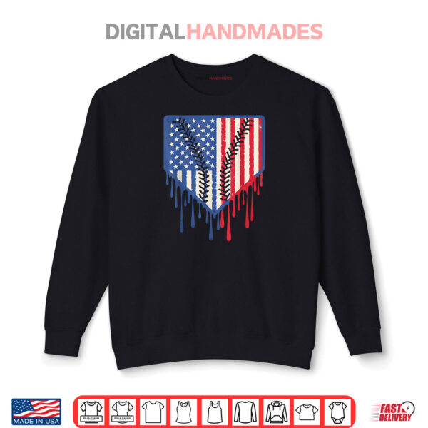 Sweatshirt Funny Baseball Drip Boys Ice Cream Patriotic American Flag Shirt