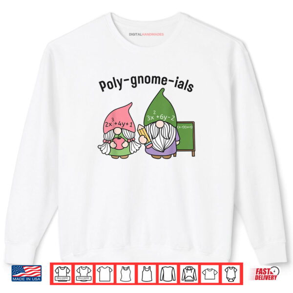 Sweatshirt Funny Math Teacher Poly gnome ials Algebra Teacher Calculus Shirt