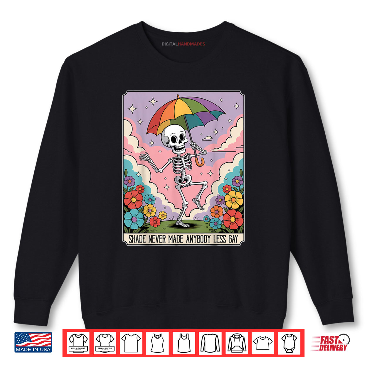 Funny Retro Skeleton LGBTQ Pride Quote Rainbow Umbrella Shirt Funny Retro Skeleton LGBTQ Pride Quote Rainbow Umbrella Shirt