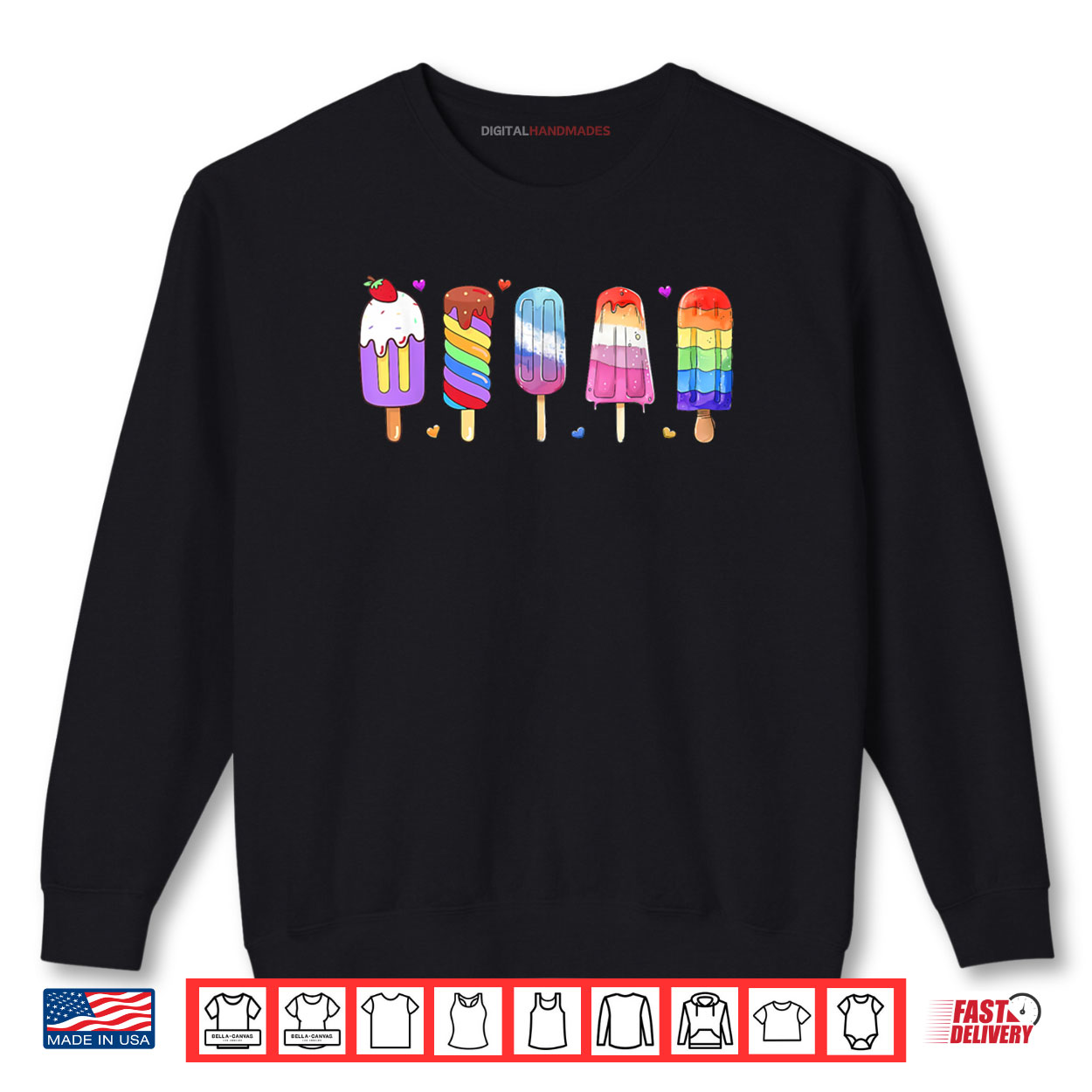 Gay Pride LGBT Flag Popsicles Rainbow Ice Cream Shirt Gay Pride LGBT Flag Popsicles Rainbow Ice Cream Shirt