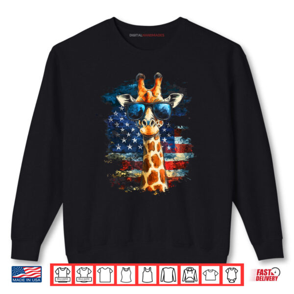 Sweatshirt Giraffe American Flag 4th Of July Funny Animal Patriotic Shirt digitalhandmades