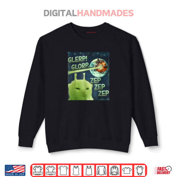 Sweatshirt Glerp Glorp Funny Alien Cat Meme Shirt