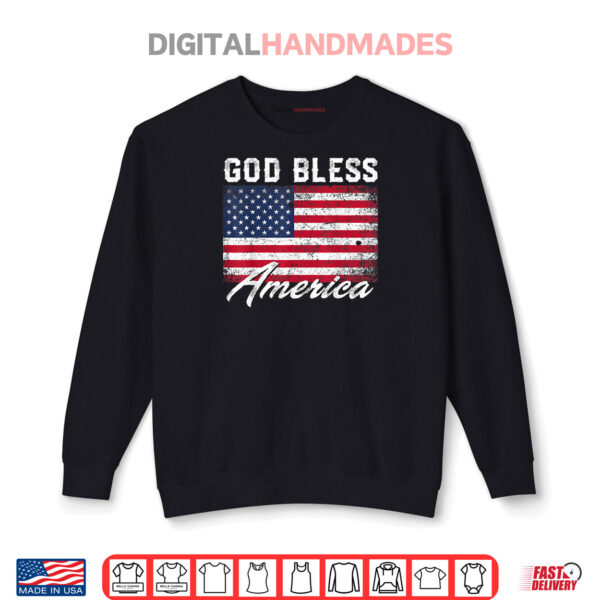 Sweatshirt God Bless America USA Flag 4th of July Patriotic Shirt
