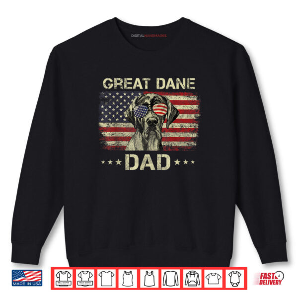 Sweatshirt Great Dane Dad Dog Lovers American Flag 4th Of July Shirt