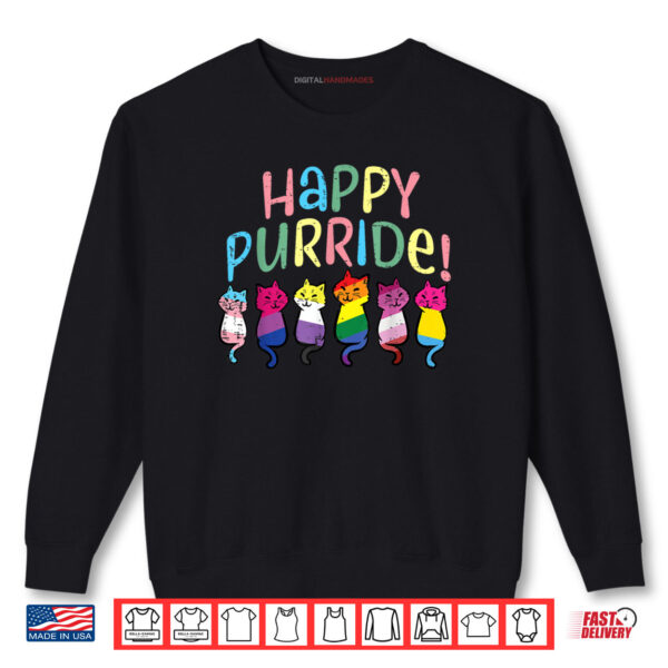 Happy Purride LGBT Flag Cats Cute Pride Month Shirt 1 Sweatshirt Happy Purride LGBT Flag Cats Cute Pride Month Shirt