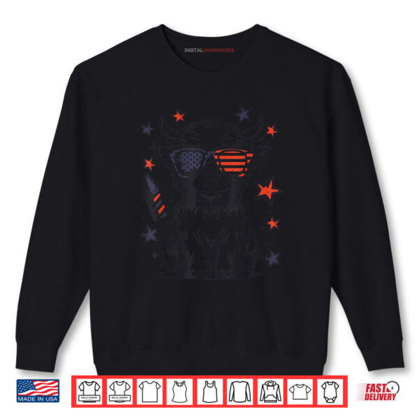 Highland Cow Cute American Farm 4th Of July Shirt 1 Sweatshirt Highland Cow Cute American Farm 4th Of July Shirt
