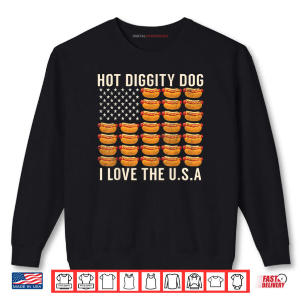 Sweatshirt Hot Diggity Dog I Love The USA Funny Wiener 4th Of July Shirt digitalhandmades