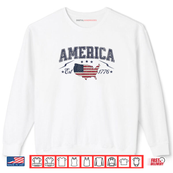 Sweatshirt Love Jesus America Too 4th of July Christian Shirt