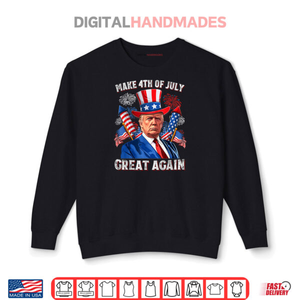 Sweatshirt Make 4th of July Great Again Trump Firework Shirt