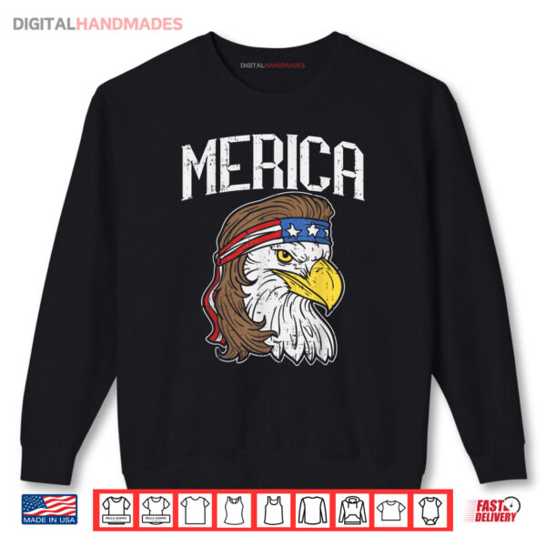 Sweatshirt Merica Eagle Mullet Shirt 4th of July Redneck Patriot Shirt