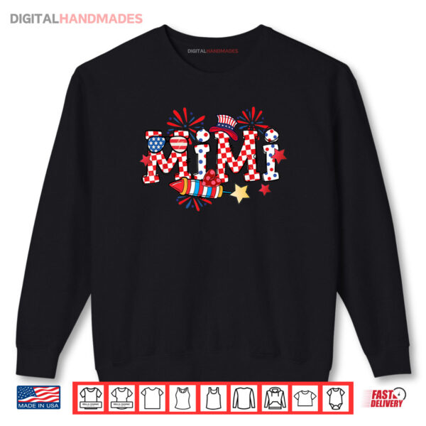 Sweatshirt Mimi Sunglasses USA Flag Fireworks Patriotic 4th Of July Shirt