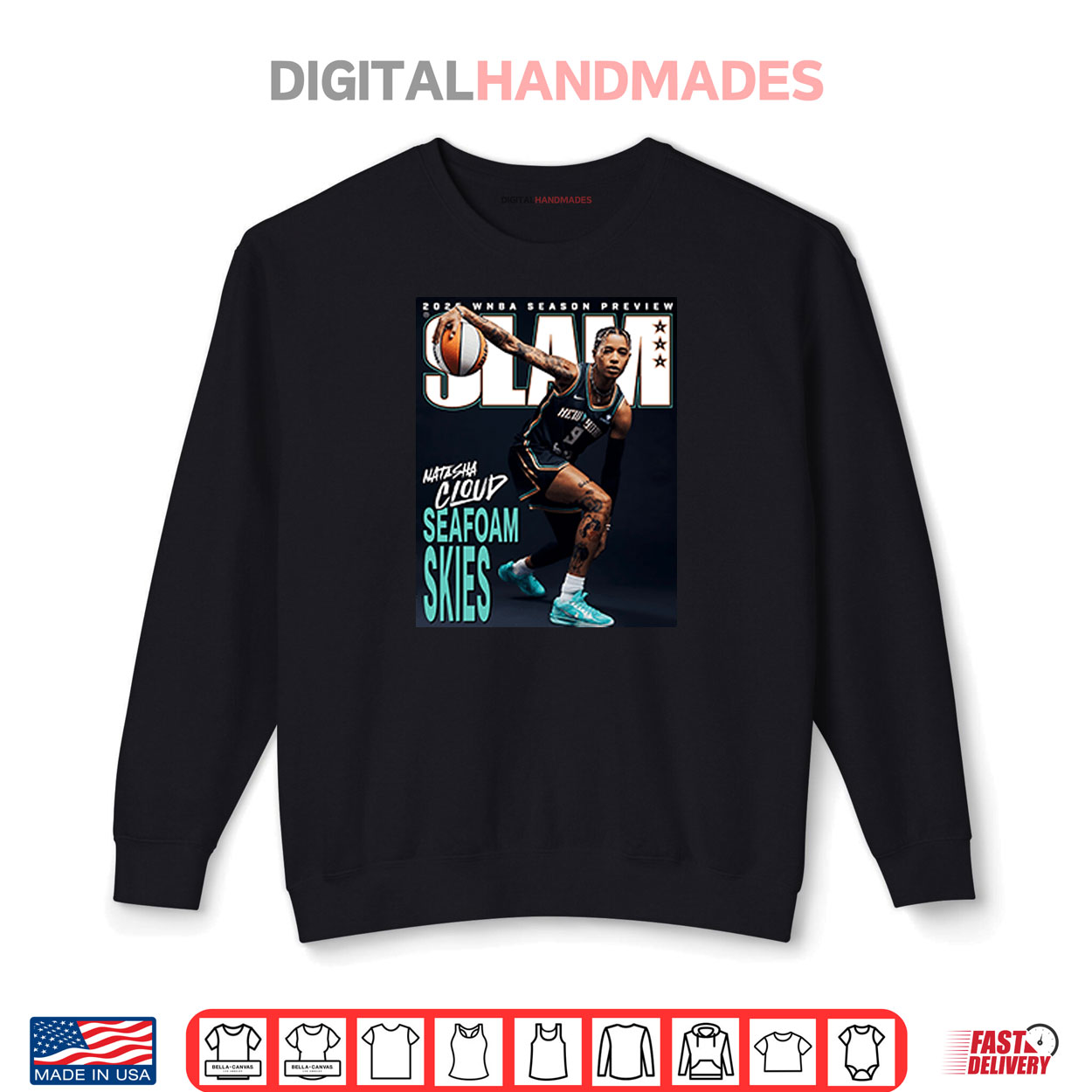 Natasha Cloud New York Liberty Seafoam Skies Magazine SLAM 256 Cover 2025 WNBA Season Shirt Natasha Cloud New York Liberty Seafoam Skies Magazine SLAM 256 Cover 2025 WNBA Season Shirt