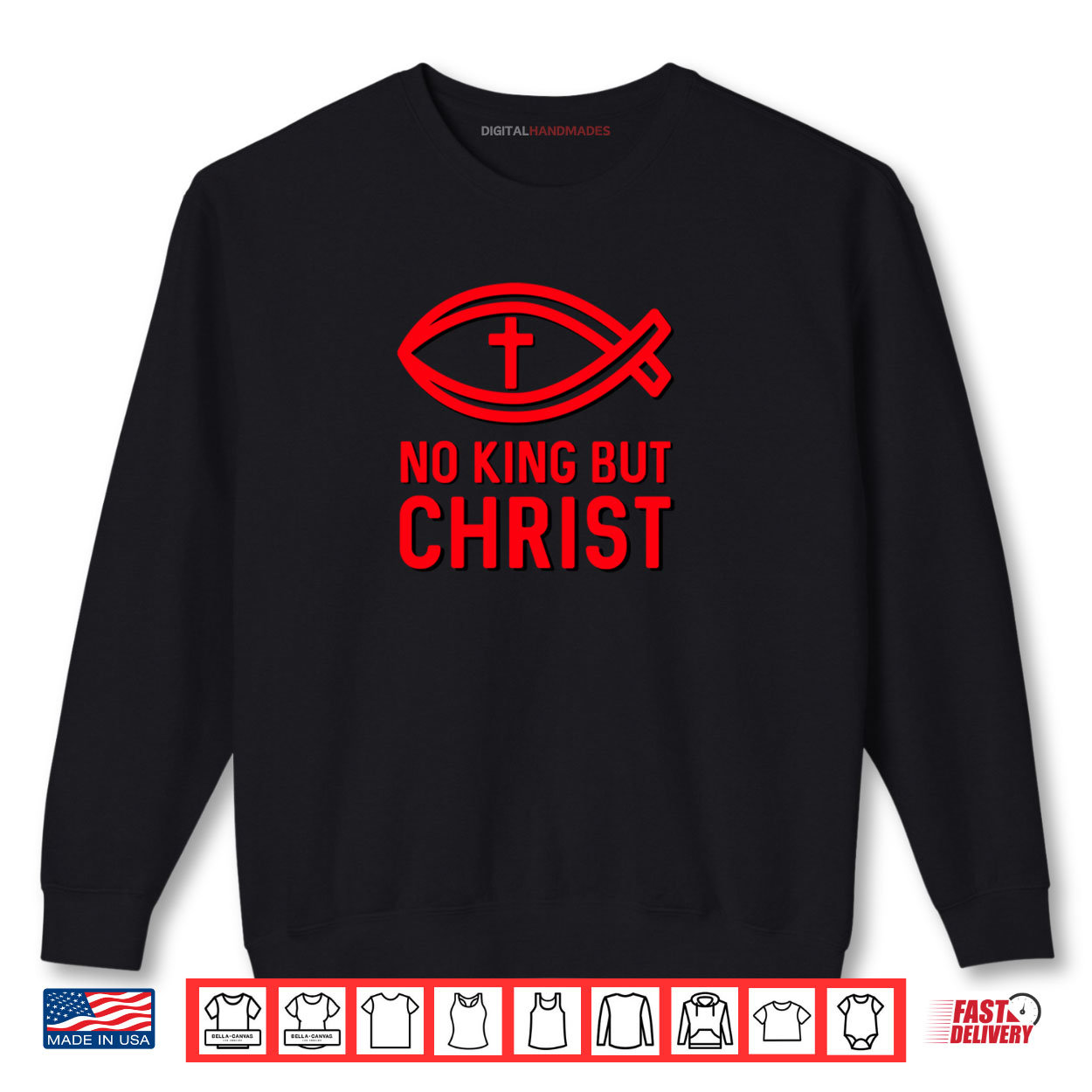 No King But Christ Christians Jesus ichthys God Christianity Shirt No King But Christ Christians Jesus ichthys God Christianity Shirt