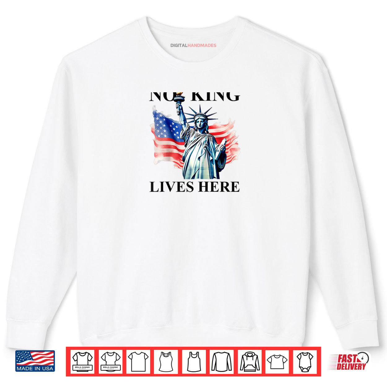 No King Lives Here No Kings in America Freedom American Flag Raglan Shirt No King Lives Here No Kings in America Freedom American Flag Raglan Shirt