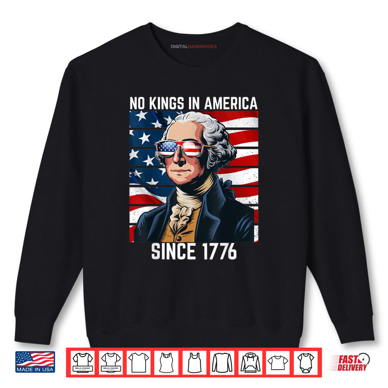 No Kings in America Since 1776 Art Drawing Shirt No Kings in America Since 1776 Art Drawing Shirt