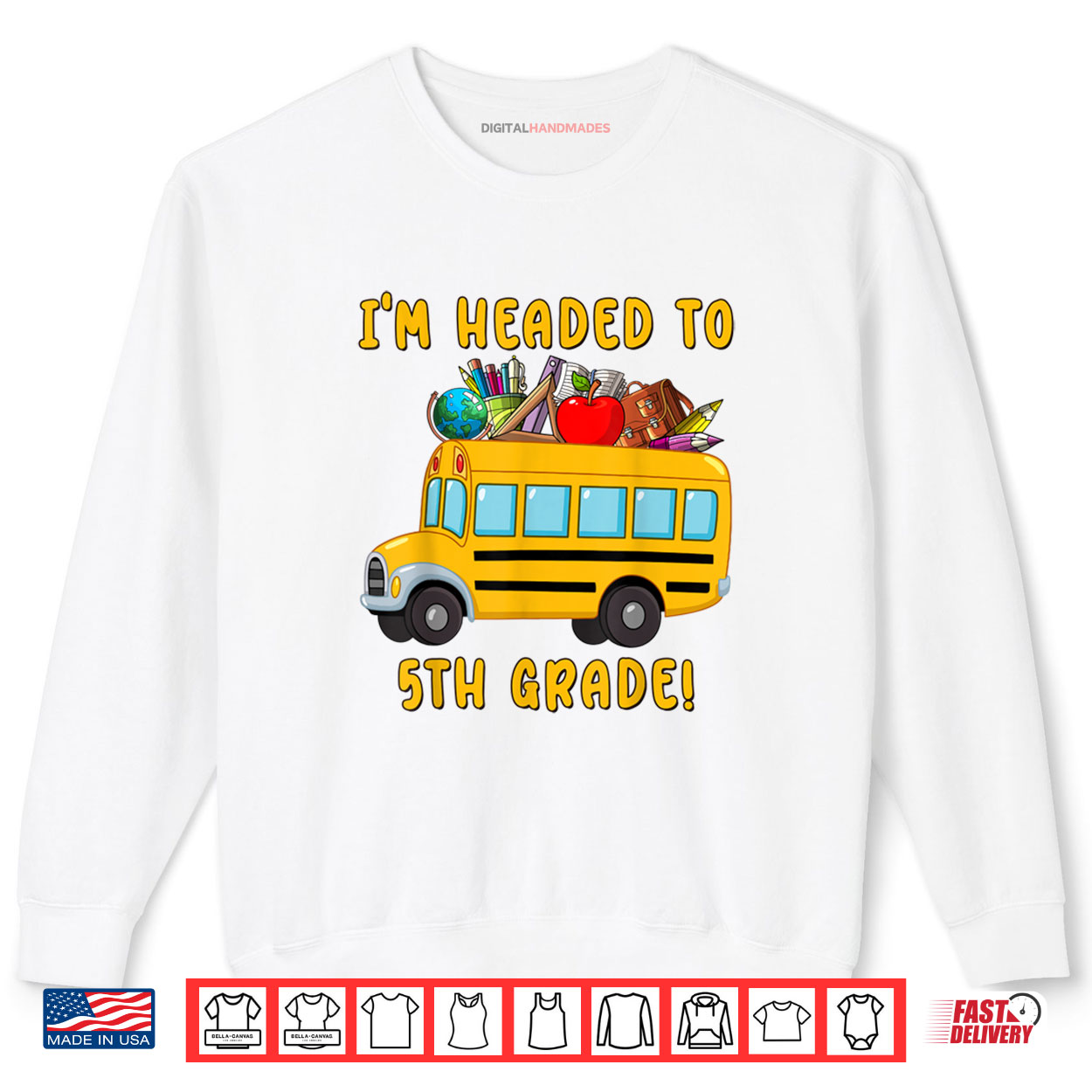OMOj I’m Headed To 5th Grade School Bus First Day Of School Shirt OMOj I’m Headed To 5th Grade School Bus First Day Of School Shirt