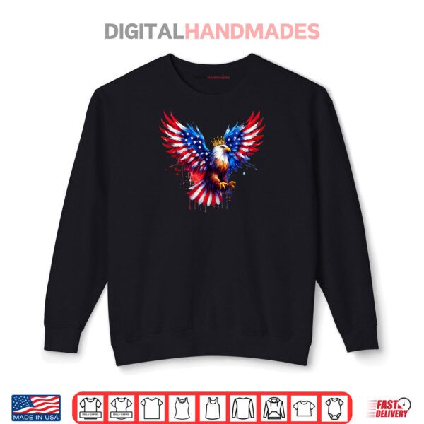 Sweatshirt Patriotic Eagle 4th of July USA American Flag Bald Eagle Shirt