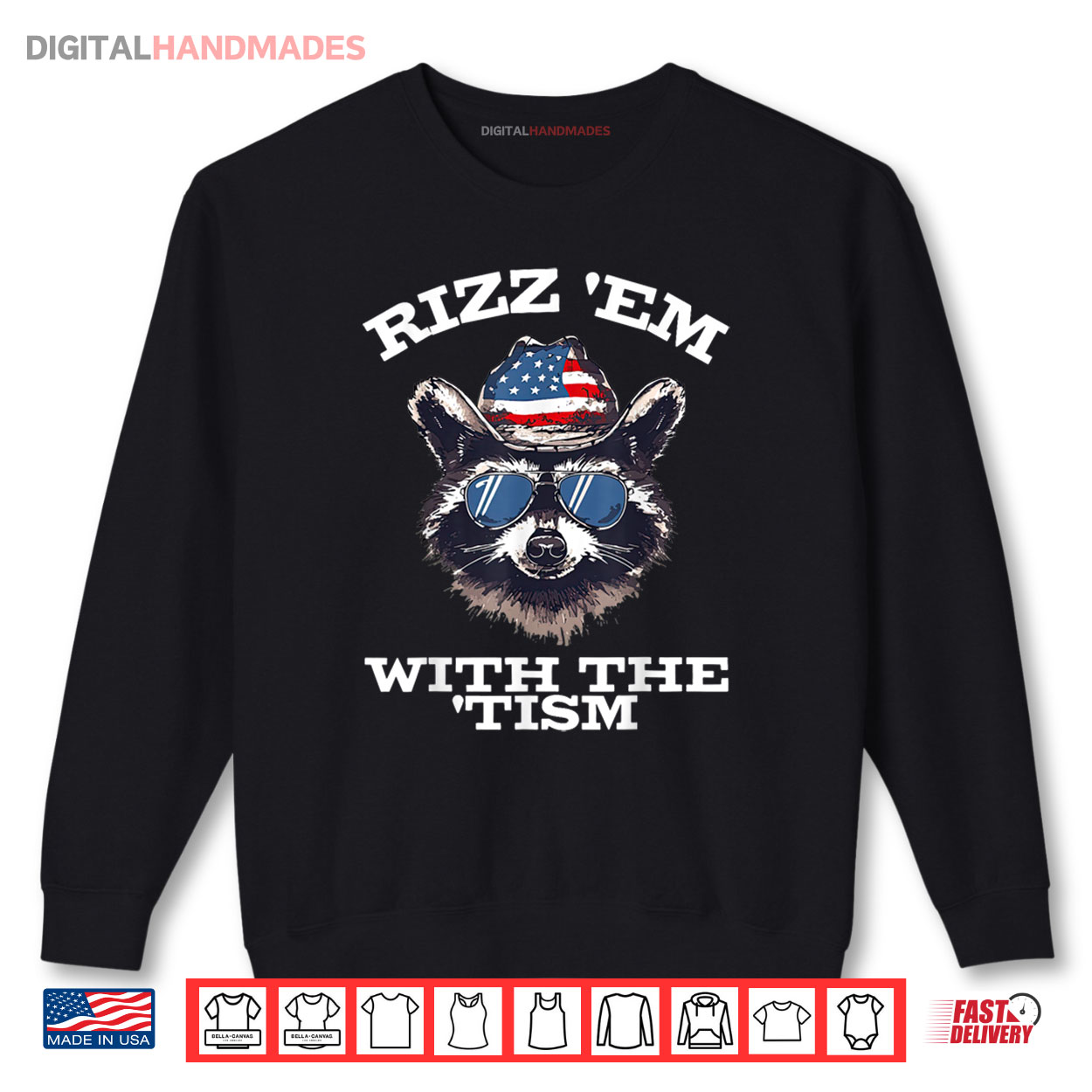 Patriotic Rizz Em With The Tism Raccoon Meme 4th Of July Shirt Patriotic Rizz Em With The Tism Raccoon Meme 4th Of July Shirt