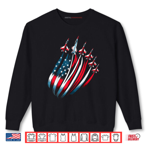Sweatshirt Patriotic USA Flag Fighter Jets 4th of July Shirt