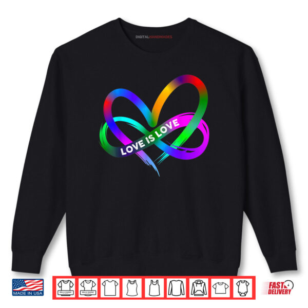 Sweatshirt Pride month LGBT Straight Heart with Love Is Love Shirt
