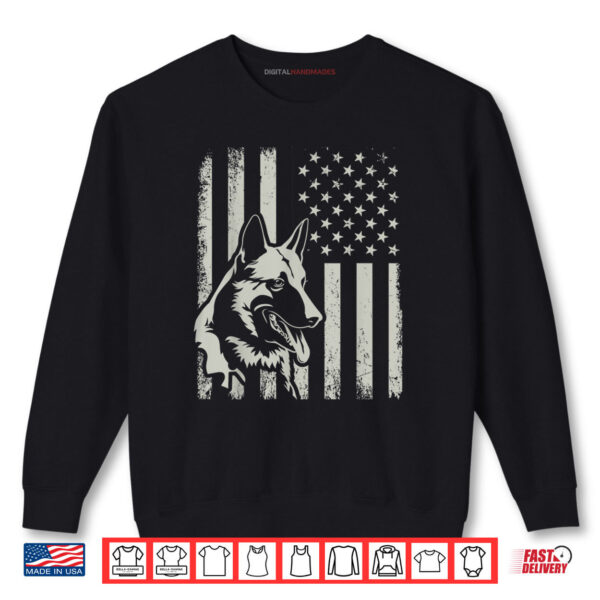 Sweatshirt Proud Patriotic Malinois Owner Lover American Flag Shirt