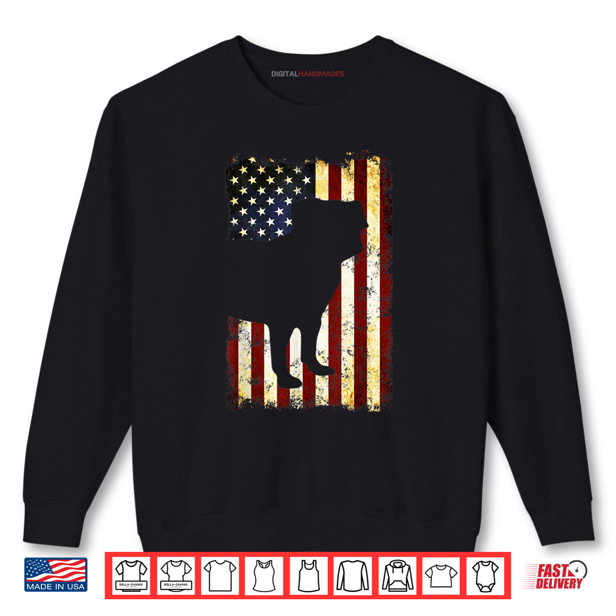 Pug Silhouette American Flag 4th of July Shirt Pug Silhouette American Flag 4th of July Shirt
