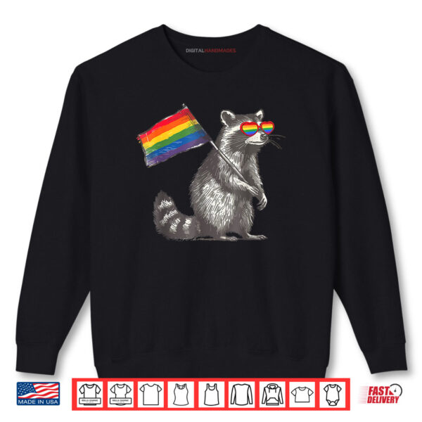 Raccoon LGBT Sunglasses Rainbow Flag Gay Pride Month Shirt 1 Sweatshirt Raccoon LGBT Sunglasses Rainbow Flag Gay Pride Month Shirt
